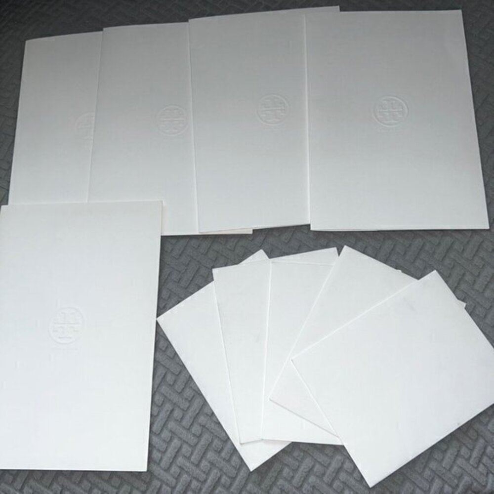 TORY BURCH 5 Receipt holder Envelopes with 10 small Thank You notes